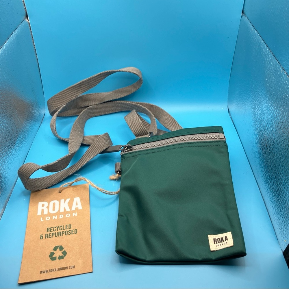 ROKA LONDON Chelsea Recycled Nylon Small Crossbody Bag Green